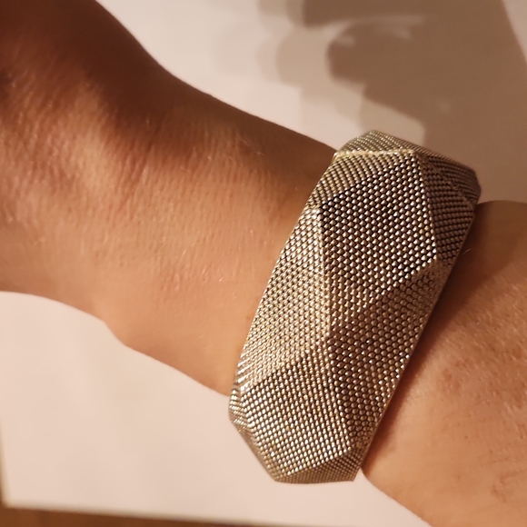 Large mesh Bangle hinged vintage silver - Picture 12 of 13